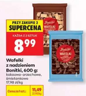 Wafelki z nadzieniem kakaowo-orzechowym Bonitki
