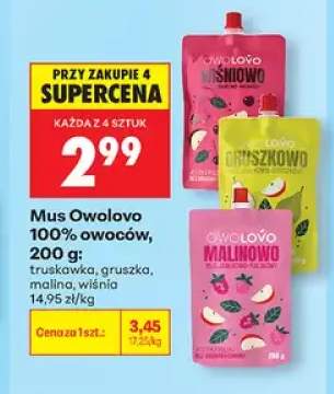 Mus Owolovo 100% owoców truskawkowy