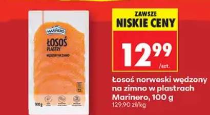 Łosoś norweski wędzony na zimno w plastrach Marinero