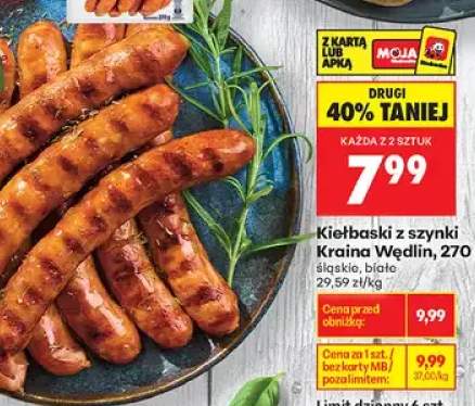 Kiełbaski z szynki śląskie Kraina Wędlin