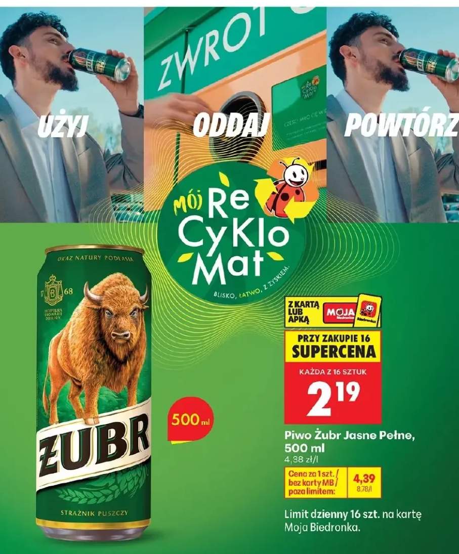 Piwo Żubr Jasne Pełne