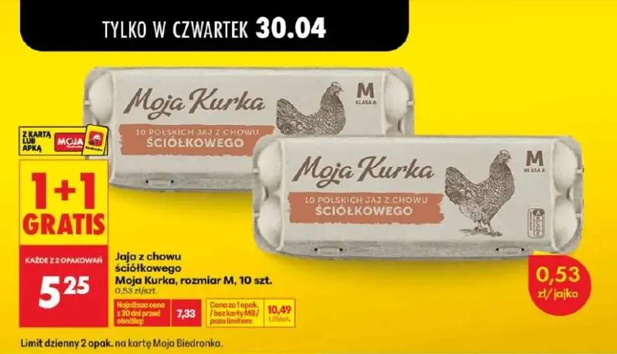 Jaja z chowu ściółkowego Moja Kurka rozmiar M