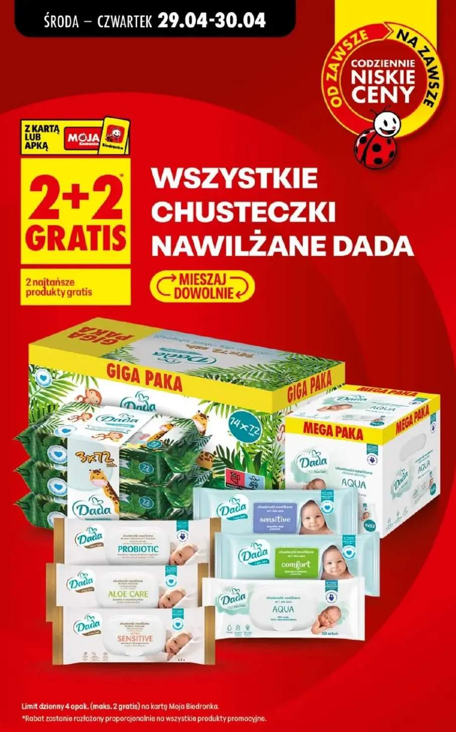 Chusteczki nawilżane Dada Pure Care Probiotic