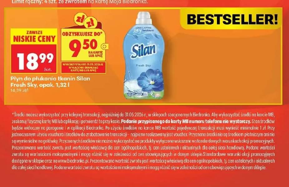 Płyn do płukania tkanin Silan Fresh Sky