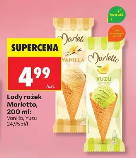Lody rożek Marletto Vanilla