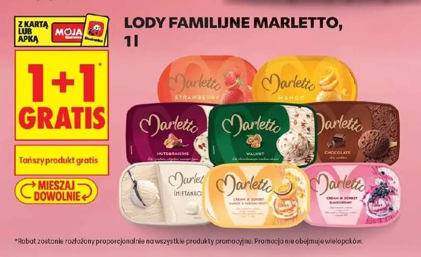 Lody familijne Marletto Strawberry