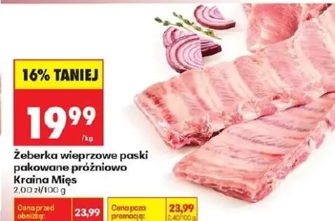 Żeberka wieprzowe paski pakowane próżniowo Kraina Mięs