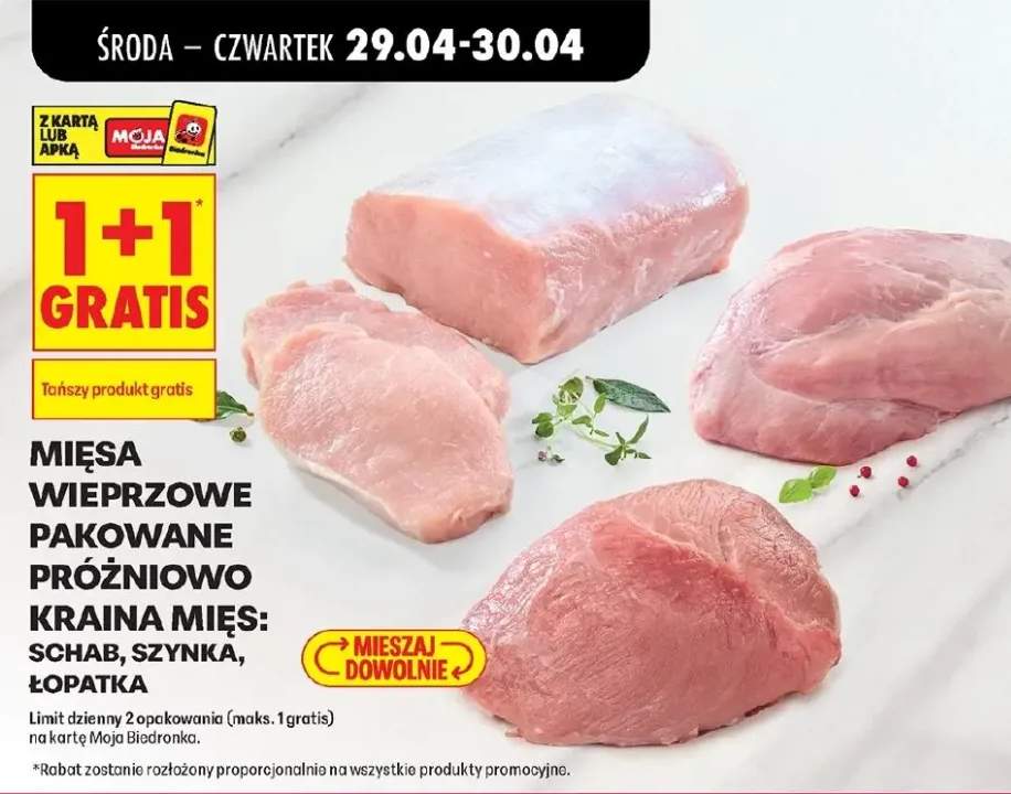 Mięsa wieprzowe pakowane próżniowo Kraina Mięs łopatka