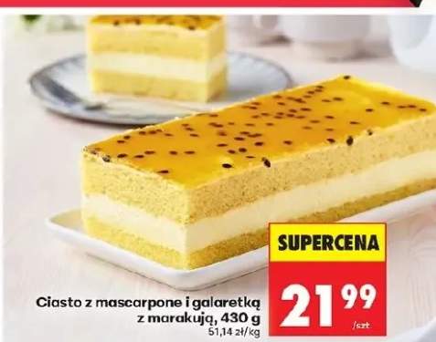 Ciasto z mascarpone i galaretką z marakują