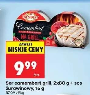 Ser camembert grill z sosem żurawinowym Président