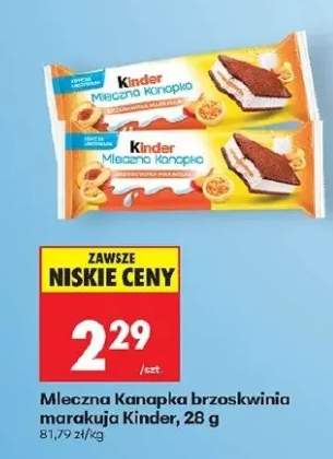 Mleczna Kanapka brzoskwinia marakuja Kinder