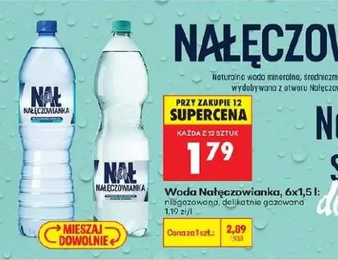 Woda Nałęczowianka delikatnie gazowana