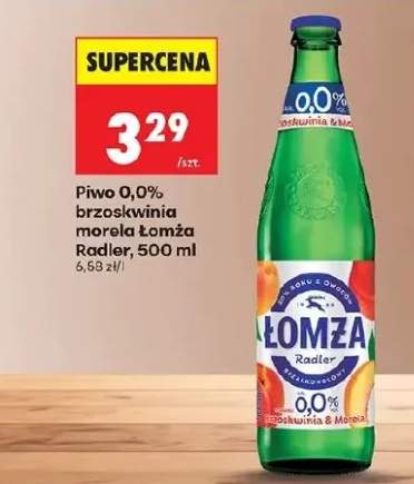 Piwo Łomża Radler 0,0% brzoskwinia morela