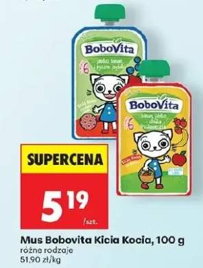 Mus BoboVita Kicia Kocia jabłko banan i pyszne jagody