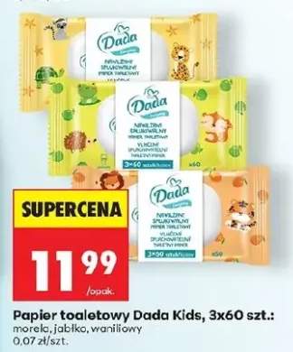 Papier toaletowy nawilżany spłukiwalny Dada Kids morela