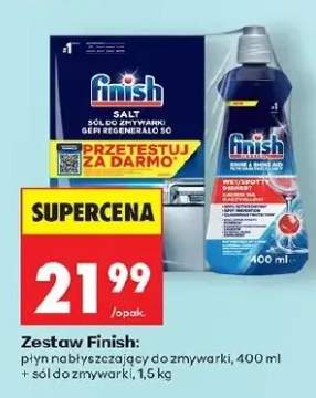 Zestaw Finish płyn nabłyszczający do zmywarki + sól do zmywarki