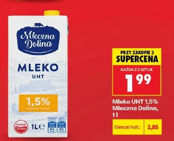Mleko UHT 1,5% Mleczna Dolina