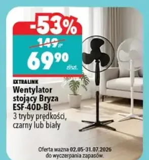 Wentylator stojący Extralink Bryza ESF-40D-BL 3 tryby prędkości czarny