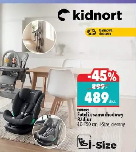Fotelik samochodowy Kidnort Rådjur i-Size ciemny 40-150cm