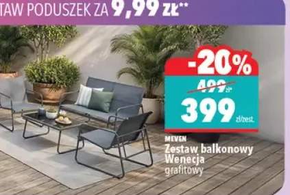 Zestaw balkonowy Wenecja Meven grafitowy