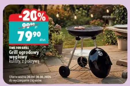 Grill ogrodowy węglowy Time For Grill kulisty z pokrywą