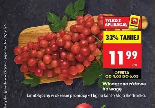 Winogrono różowe na wagę