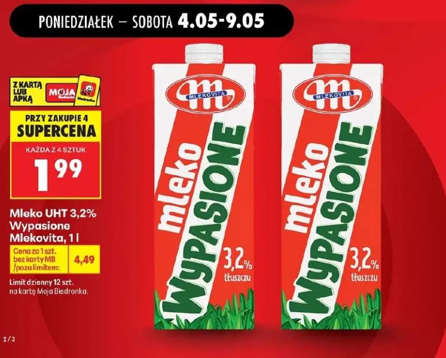 Mleko UHT 3,2% Wypasione Mlekovita