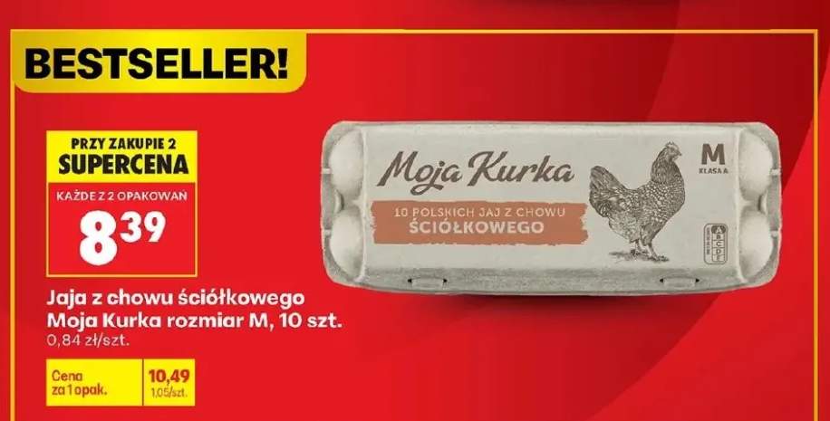 Jaja z chowu ściółkowego Moja Kurka rozmiar M