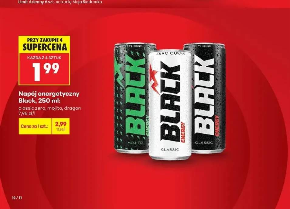 Napój energetyczny Black classic zero