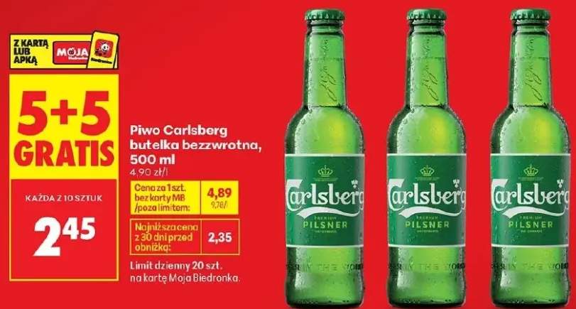 Piwo Carlsberg Pilsner butelka bezzwrotna
