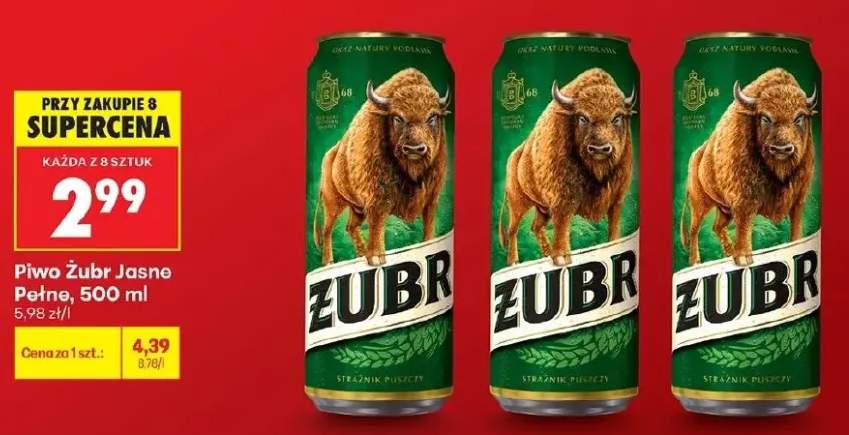 Piwo Żubr Jasne Pełne
