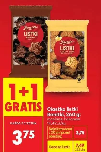 Ciastka listki Bonitki maślane