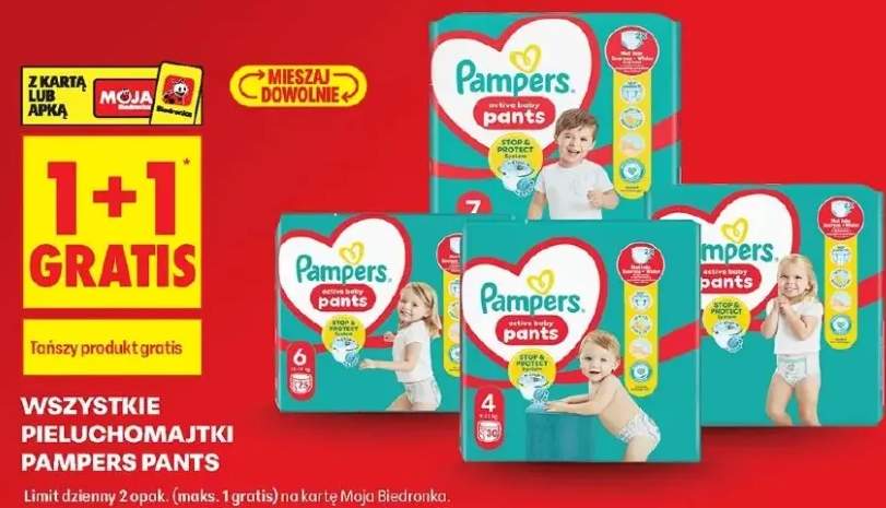 Pieluchomajtki Pampers active baby Pants rozmiar 7