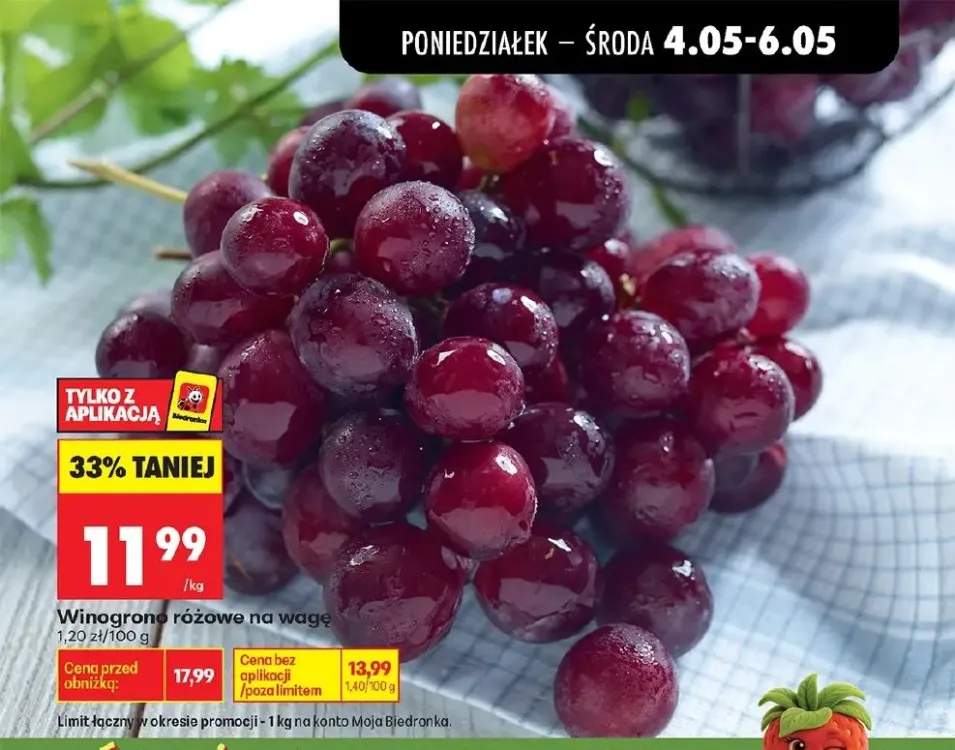 Winogrono różowe na wagę