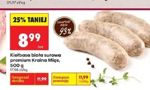 Kiełbasa biała surowa premium Kraina Mięs