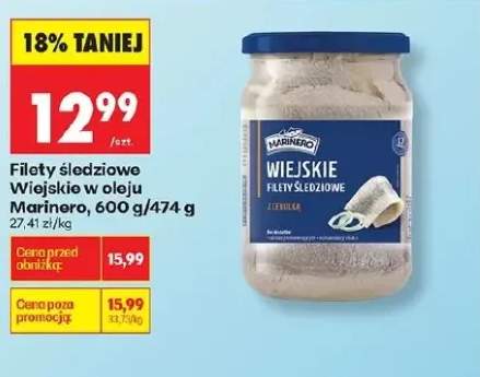 Filety śledziowe Wiejskie w oleju z cebulką Marinero