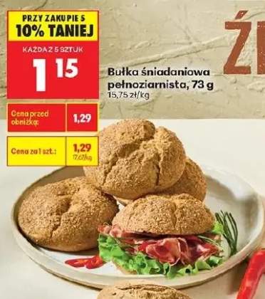 Bułka śniadaniowa pełnoziarnista