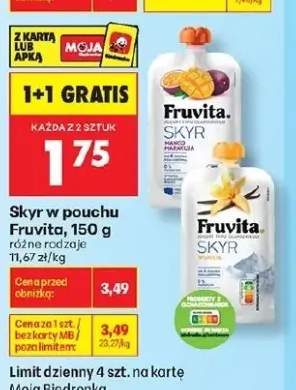 Skyr w pouchu Fruvita mango marakuja