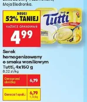 Serek homogenizowany o smaku waniliowym Tutti 4-pak 150g