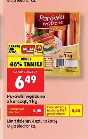 Parówki wędzone z kurcząt