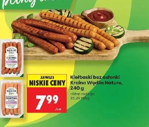 Kiełbaski bez osłonki Kraina Wędlin Nature