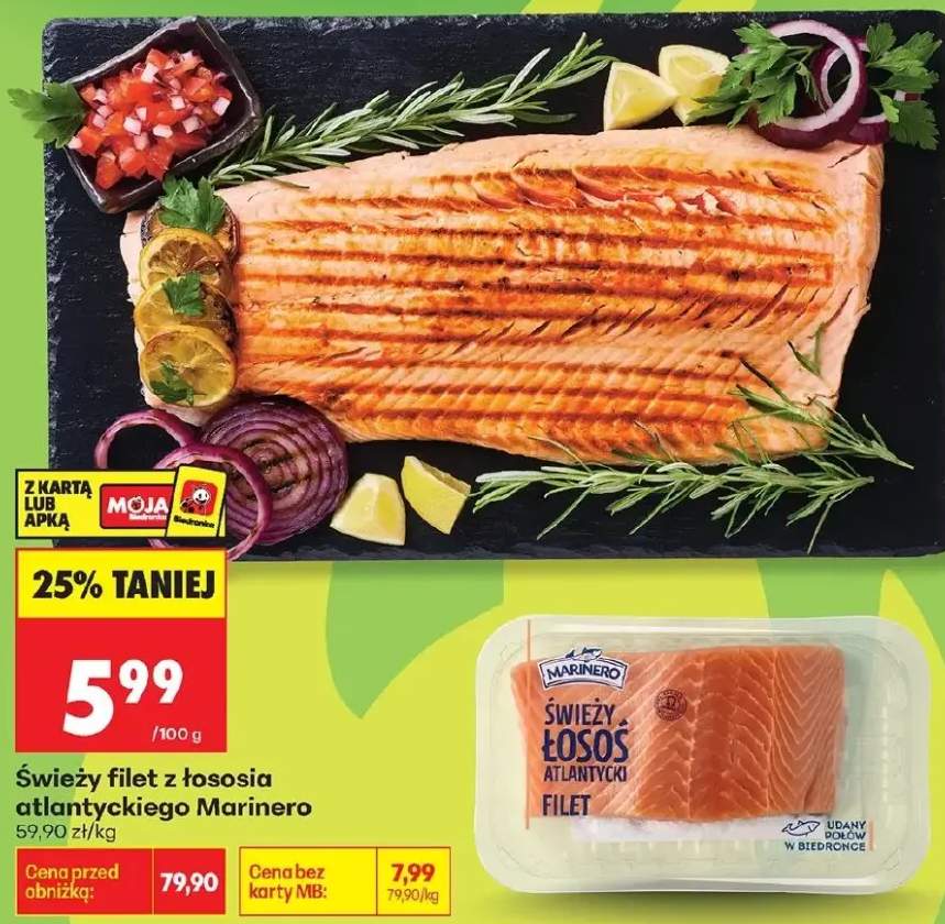 Świeży filet z łososia atlantyckiego Marinero