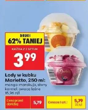 Lody w kubku Marletto mango-marakuja