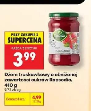 Dżem truskawkowy o obniżonej zawartości cukrów Rapsodia