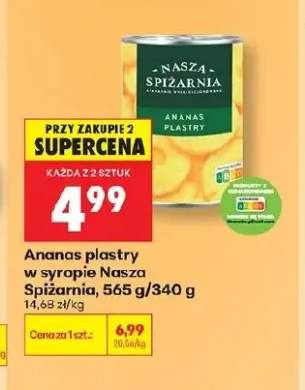 Ananas plastry w syropie Nasza Spiżarnia