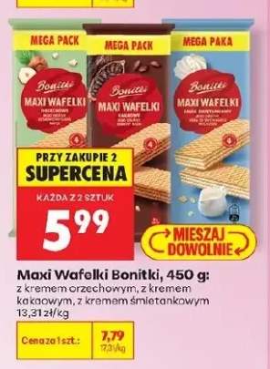 Maxi Wafelki Bonitki z kremem śmietankowym