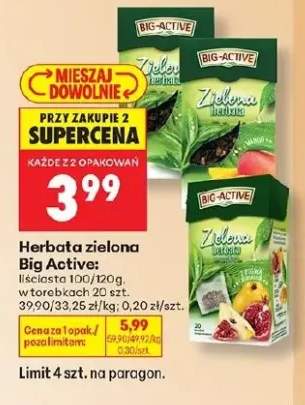 Herbata zielona Big Active w torebkach