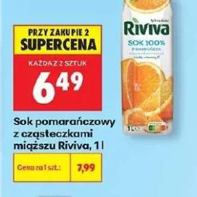 Sok pomarańczowy z cząsteczkami miąższu Riviva