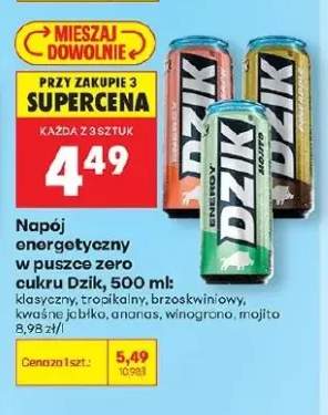 Napój energetyczny w puszce zero cukru Dzik mojito