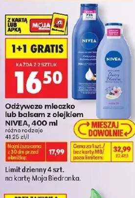 Odżywcze mleczko lub balsam z olejkiem NIVEA